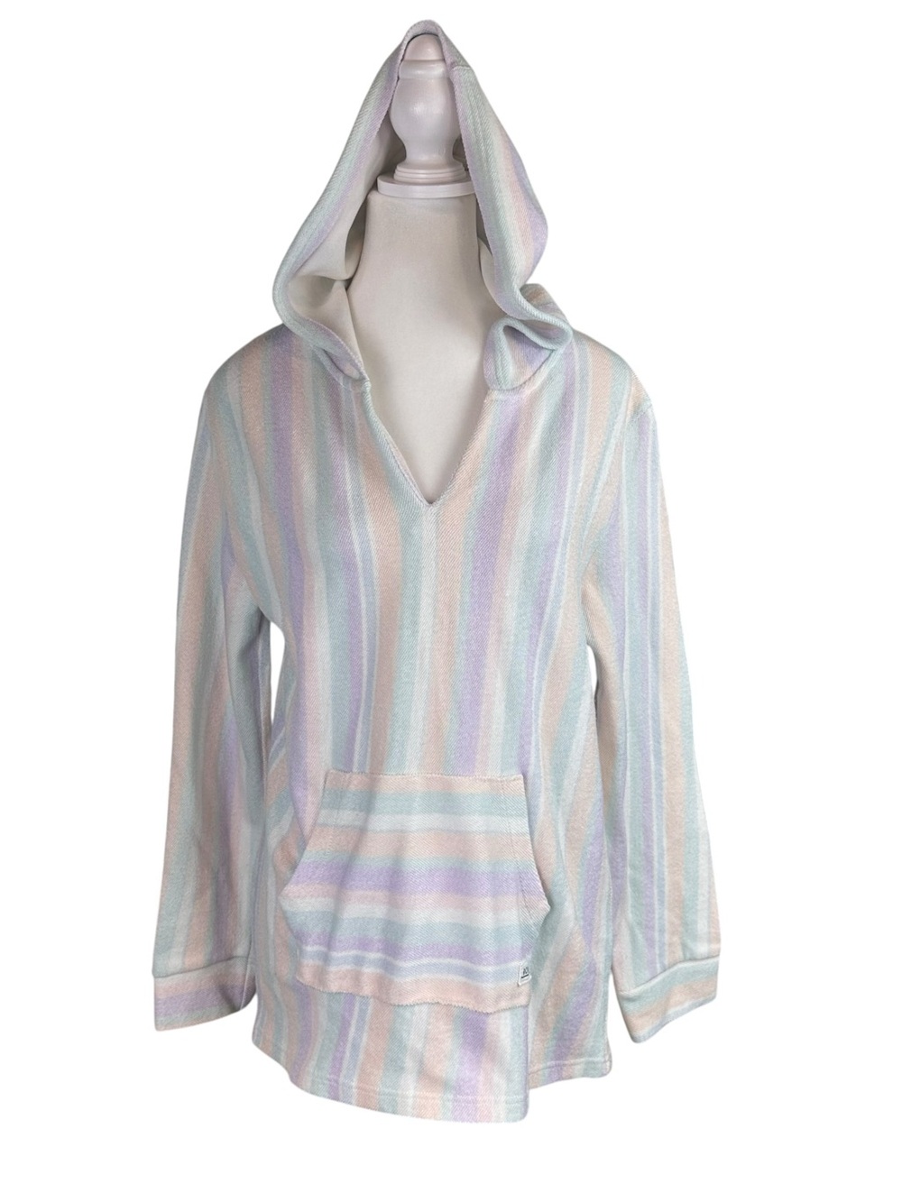 Roxy Girls' White Pink Pullover Hoodie Size XL 18/20